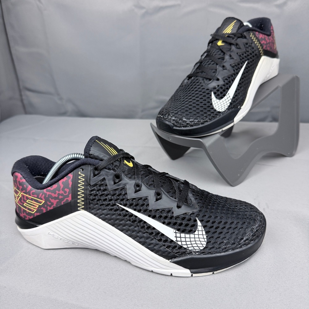Nike Metcon 6 Mens Training Shoes Black White Gold DJ3018-016 Size 8